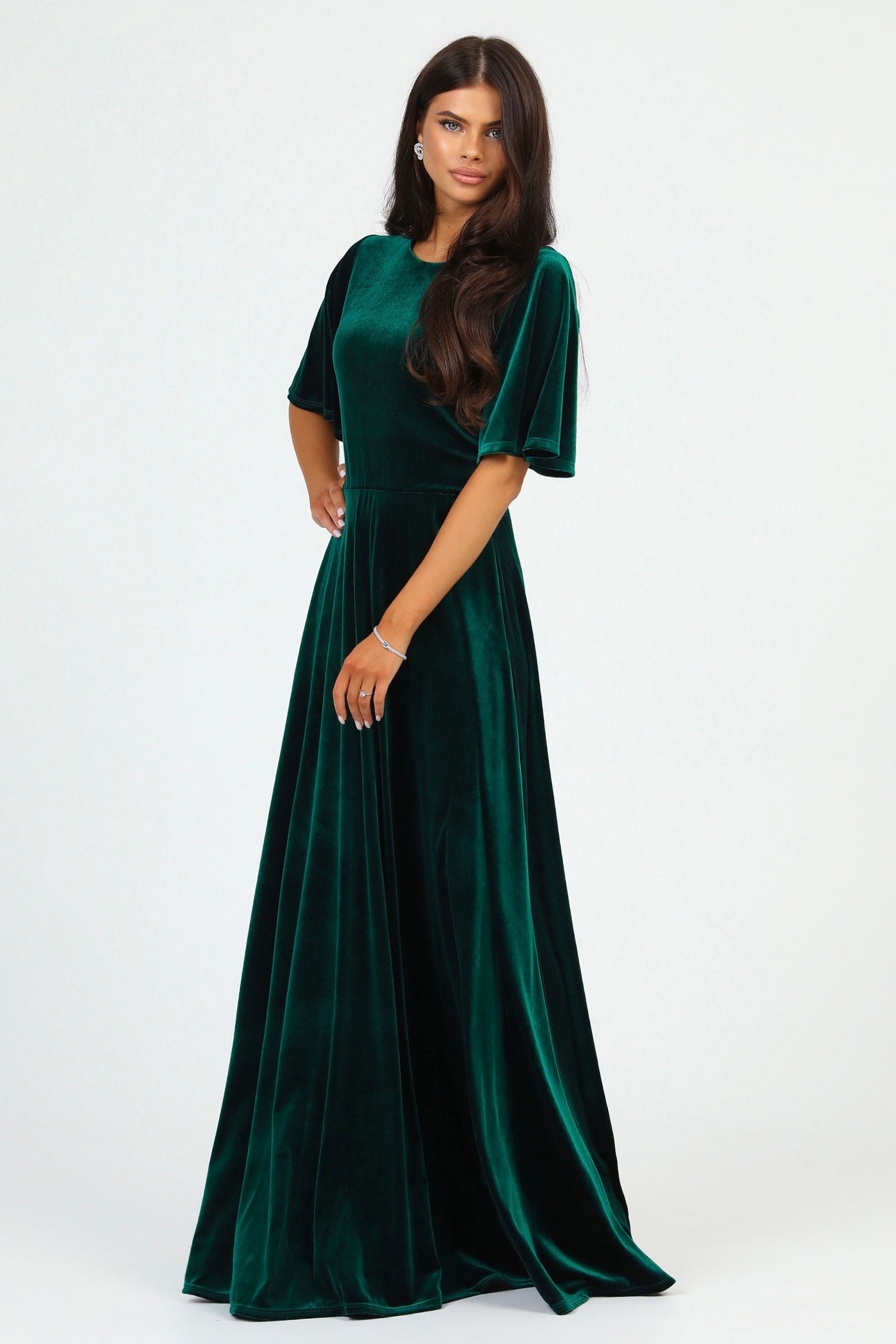 Buy Black Velvet Embroidery V Neck Draped Dress For Women by Emblaze Online  at Aza Fashions.